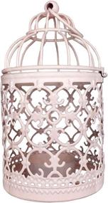 img 4 attached to Vintage Tealight Holder: Elegant Metal Lantern for Home Decor & Wedding Party - White, 5.5 inch Height