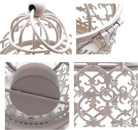 img 1 attached to Vintage Tealight Holder: Elegant Metal Lantern for Home Decor & Wedding Party - White, 5.5 inch Height