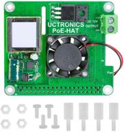 🔌 uctronics poe hat для raspberry pi 4: плата расширения с питанием через ethernet и вентилятором охлаждения логотип