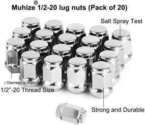 img 1 attached to 🔩 MuHize Lug Nuts 1/2 x 20 20pcs Chrome Wheel Lug Nuts: High-Quality 1.38” Tall Closed End Acorn Nuts for Trucks, Jeep Wrangler, TJ, YJ, CJ, JK - 1/2"-20 Bulge, 3/4" Hex Cone Seat Compatible