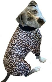 img 4 attached to 🐶 Tooth and Honey Pitbull Pajamas/Leopard Print Big Dog Pajamas: Lightweight Pullover Onesie for Full Coverage Dog Pjs