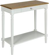 🏡 convenience concepts french country hallway table: elegant rustic oak/white design logo