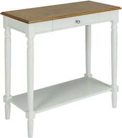 img 3 attached to 🏡 Convenience Concepts French Country Hallway Table: Elegant Rustic Oak/White Design