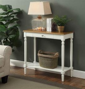 img 1 attached to 🏡 Convenience Concepts French Country Hallway Table: Elegant Rustic Oak/White Design