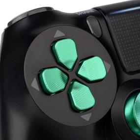 img 1 attached to 🎮 Upgrade Your PS4 Controller with eXtremeRate Green Metal Buttons and Replacement Kits