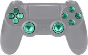 img 4 attached to 🎮 Upgrade Your PS4 Controller with eXtremeRate Green Metal Buttons and Replacement Kits