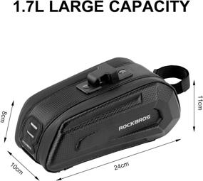 img 1 attached to 🚲 ROCKBROS Bicycle Saddle Bag 1.7L - Hard Shell Bike Seat Bag with Reflective Strip, Quick Release - Ideal for Mountain and Road Bikes