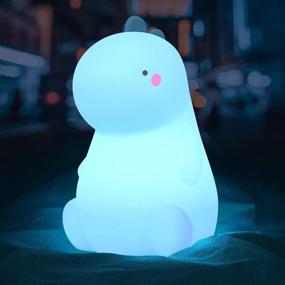 img 4 attached to 🦖 VSATEN Dinosaur Night Light: Color Changing Baby Lamp with Touch Sensor, Rechargeable LED Nursery Lamp for Boys and Girls - Perfect Dinosaur Gift