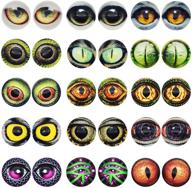 15mm 40pcs owl snake lizard animal eyes glass cabochon set for clay doll making sculptures props craft diy findings jewelry making logo