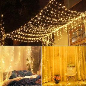 img 3 attached to Warm White 300 LED Window Curtain Fairy Lights – Remote Control 8 Modes, USB Powered: Ideal for Christmas Party, Wedding, Bedroom, Home, Garden Window Decor