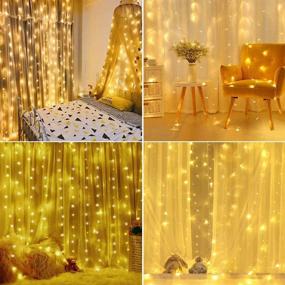 img 2 attached to Warm White 300 LED Window Curtain Fairy Lights – Remote Control 8 Modes, USB Powered: Ideal for Christmas Party, Wedding, Bedroom, Home, Garden Window Decor