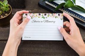img 3 attached to Memorial Memory Cards - 50 Pack - Sophisticated Substitute for Funeral Guest Books for Celebrating Life's Milestones: Farewell Parties, Birthdays, Graduations, and Going Away Events