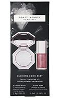 fenty beauty diamond bomb baby mini lip gloss and highlighter set by rihanna logo