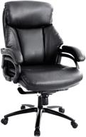 🪑 sophia & william ergonomic pu leather executive rocking chair - high back, 360° swivel home office desk computer chair big and tall with armrests and headrest - load capacity: 400 lbs логотип