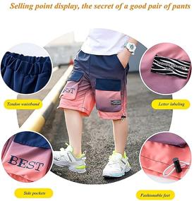 img 1 attached to 🩳 Boys Swim Trunks with Cargo Pockets - Stylish Gradient Athletic Beachwear Shorts