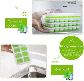 img 2 attached to 🧊 Ice Cube Trays 2 Pack - Silicone, Easy-Release, Flexible with Spill-Resistant Lid - BPA Free, Dishwasher Safe - Durable and Convenient