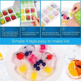 img 3 attached to 🧊 Ice Cube Trays 2 Pack - Silicone, Easy-Release, Flexible with Spill-Resistant Lid - BPA Free, Dishwasher Safe - Durable and Convenient