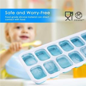 img 1 attached to 🧊 Ice Cube Trays 2 Pack - Silicone, Easy-Release, Flexible with Spill-Resistant Lid - BPA Free, Dishwasher Safe - Durable and Convenient