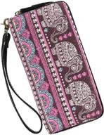 👝 bohemian women's wallet clutch with zipper - phone wristlet purse featuring handle logo