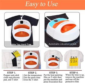 img 1 attached to 🧳 Portable 12"×10" Easy Heat Press Machine: Automatic Press Sublimation, HTV Vinyl Heat Transfer Printing for T Shirts, Bags, and Heat Painting Film (Orange, 12"x10")