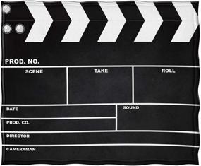 img 3 attached to 🎥 Jekeno Movie Clapboard Black Blanket: Soft, Warm, and Lightweight Throw Blanket - Perfect Adult Gift for Movie Lovers - 50"x60