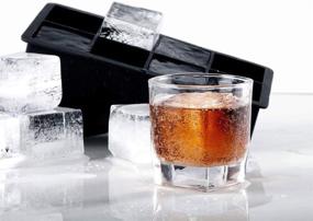 img 1 attached to Silicone Ice Cube Trays, TeaRoo 2 Pack 8-Cavity Molds for Whiskey and Cocktail - Black