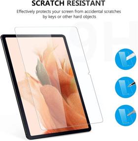 img 1 attached to 📱 2-Pack Tempered Glass Screen Protector for Samsung Galaxy Tab S7 FE 5G 2021/Galaxy Tab S7 Plus 12.4 Inch, S-Pen Supported
