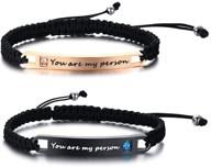 vnox handmade bracelets engraving relationship boys' jewelry logo