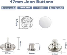 img 2 attached to 👖 12 Sets Jean Buttons pins No Sew Instant 17mm Replacement Button Adjustable Pants Buttons Kit" - "12 Sets Jean Buttons pins | No Sew | Instant 17mm Replacement Button | Adjustable Pants Buttons Kit for Optimum Convenience