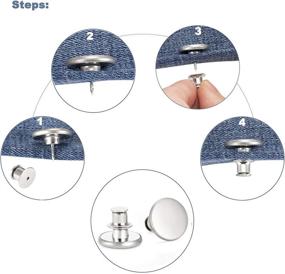 img 1 attached to 👖 12 Sets Jean Buttons pins No Sew Instant 17mm Replacement Button Adjustable Pants Buttons Kit" - "12 Sets Jean Buttons pins | No Sew | Instant 17mm Replacement Button | Adjustable Pants Buttons Kit for Optimum Convenience