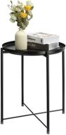 danpinera waterproof metal end table with removable tray 🌧️ - perfect for living room, bedroom, balcony, and office (black) logo