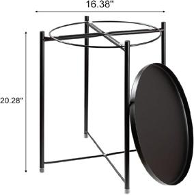 img 3 attached to danpinera Waterproof Metal End Table with Removable Tray 🌧️ - Perfect for Living Room, Bedroom, Balcony, and Office (Black)