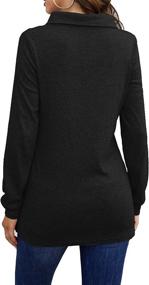 img 1 attached to 👚 Bluetime Women's Lightweight Sweatshirts: Fall Long Sleeve Tunic Tops with Cowl Neck and Button Detailing