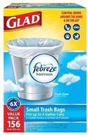 🗑️ glad 4 gallon small garbage bags with febreze: 156 count box for fresh & odor-free disposal logo