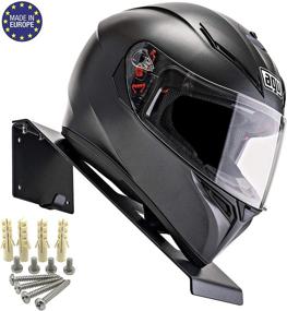 img 4 attached to High-Performance BESTUNT Helmet Display: Motorcycle Holder Shelf Rack Storage Fixation, Wall Mount (Black)