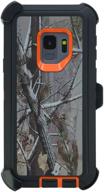 🐢 wallskin turtle series galaxy s9 belt clip case (5.8") – camouflage/orange, 3-layer full body protective cover with holster, kickstand, shock, drop, and dust proof – lifetime guarantee logo