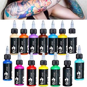img 4 attached to 💥 Vibrant 14Pcs Tattoo Ink Set - 14 Colors | 1 oz 30ml/Bottle | Perfect for 3D Makeup, Beauty Skin, and Body Art