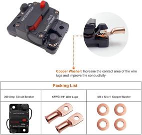 img 3 attached to 💥 Erayco 200 Amp Circuit Breaker with Manual Reset for Car Marine Trolling Motors Boat ATV Power Protection for Audio System Fuse, 12V-48VDC, Waterproof (200A)