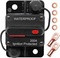 💥 erayco 200 amp circuit breaker with manual reset for car marine trolling motors boat atv power protection for audio system fuse, 12v-48vdc, waterproof (200a) logo