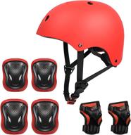 glaf kids bike helmet for ages 3-14 boys girls, adjustable sports protective gear set for cycling skateboarding scooter rollerblading, 7pcs helmet and knee elbow pad set logo