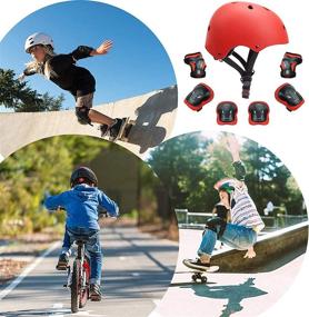 img 3 attached to Glaf Kids Bike Helmet for Ages 3-14 Boys Girls, Adjustable Sports Protective Gear Set for Cycling Skateboarding Scooter Rollerblading, 7Pcs Helmet and Knee Elbow Pad Set