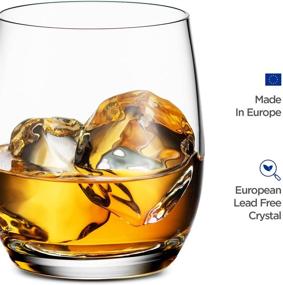 img 2 attached to 🥃 European Made Godinger Double Old Fashioned Whiskey Glasses - 12oz, Set of 4: Rocks Glasses, Glass Beverage Cups for Whiskey Lovers