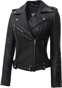 img 3 attached to 🧥 Women's Black Real Leather Jackets for Coats, Jackets & Vests in Women's Clothing