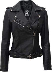 img 4 attached to 🧥 Women's Black Real Leather Jackets for Coats, Jackets & Vests in Women's Clothing