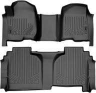 🚗 max liner a0401/b0402 floor mats for 2019-2021 silverado/sierra 1500 double cab with 1st row bench seat, black. logo