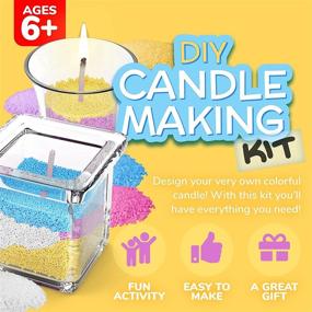 img 2 attached to 🎨 Rachel's Art - Kids Candle Making Kit - DIY Candle Making Kit for Kids - Customize and Create Candles - Crafting Supplies & Materials - Set of 3 Glass Candle Containers, 3 Wicks, 5 Assorted Colored Wax Bags