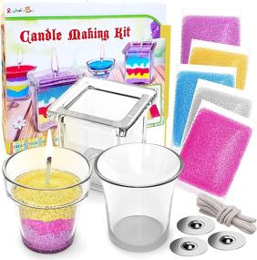 img 4 attached to 🎨 Rachel's Art - Kids Candle Making Kit - DIY Candle Making Kit for Kids - Customize and Create Candles - Crafting Supplies & Materials - Set of 3 Glass Candle Containers, 3 Wicks, 5 Assorted Colored Wax Bags