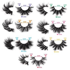 img 2 attached to 👁️ Pack of 7 Pairs 20-22mm Mink Eyelashes - Faux Fluffy Dramatic Volume, Luxurious and Natural Wispy Fake Eyelashes, Thick Extensions Handmade with Soft Reusable Lashes