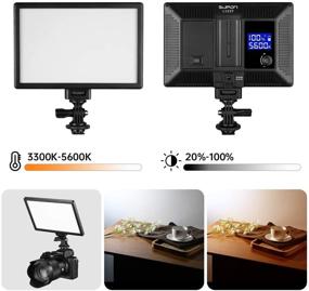 img 2 attached to 🎥 SUPON L122T Ultra-Thin LED Video Light Panel: LCD Display, Dimmable Bi-Color 3300K-5600K, CRI95+ Lighting for YouTube, Studio, Outdoor Shooting, Portraits, Wedding - Includes AC Adapter & Battery