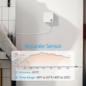 img 3 attached to MOCREO ST4 WiFi Temperature Sensor with Waterproof External Probe for Freezer, App 🌡️ Alert, Smart Thermometer, Hub Required - Remote Temperature Monitor Gauge for Refrigerator, Fish Tank, Soil